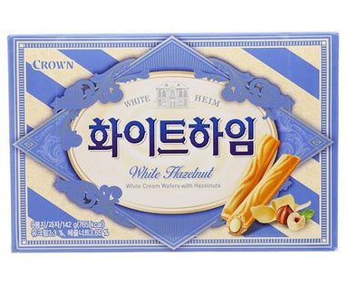 CROWN WHITE CREAM WAFERS WITH HAZELNUTS 142 G - Premium Co  Groceries 