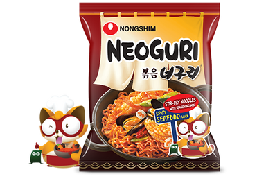NONGSHIM NEOGURI STIR FRY NOODLE SPICY&SEAFOOD 137 G*4 - Premium Co  Groceries 