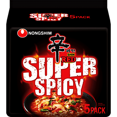 NONGSHIM SHIN RED NOODLE SUPER SPICY 75 G*5 - Premium Co  Groceries 