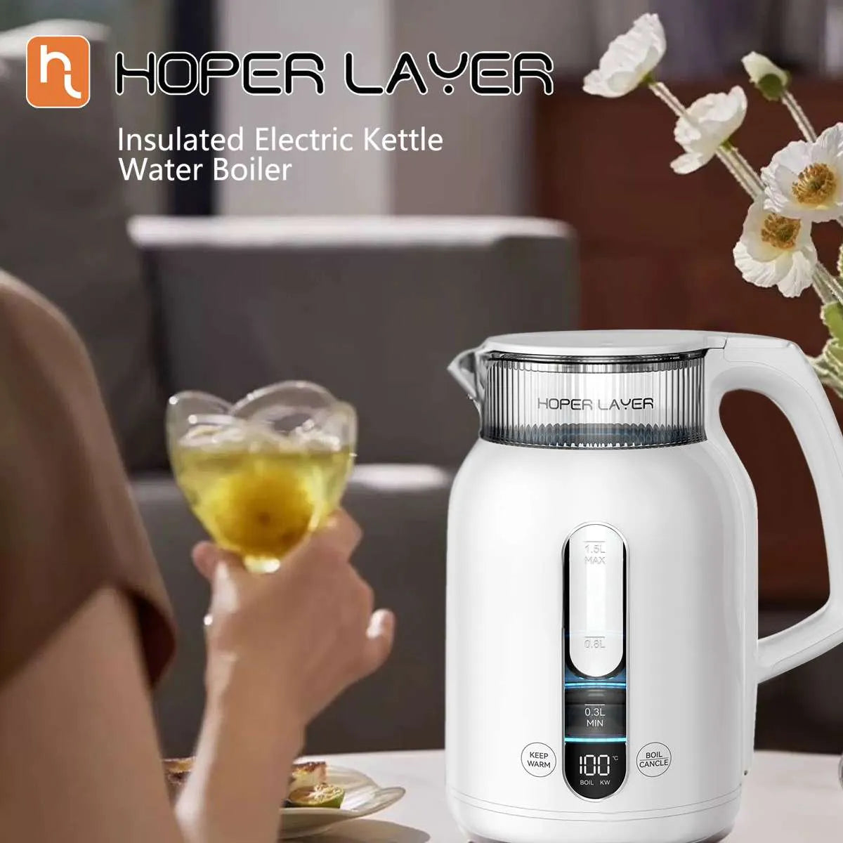 HOPER LAYER INSULATION ELECTRIC KETTLE 1.5 L