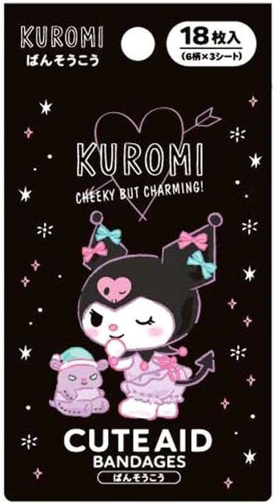 SANRIO CUTE AID BANDAGES - KUROMI (18 PIECES)
