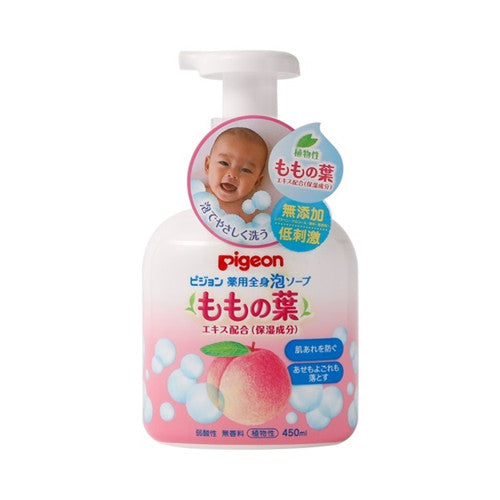 PIGEON MEDICATED BODY FOAM SOAP - PEACH LEAF 450 ML