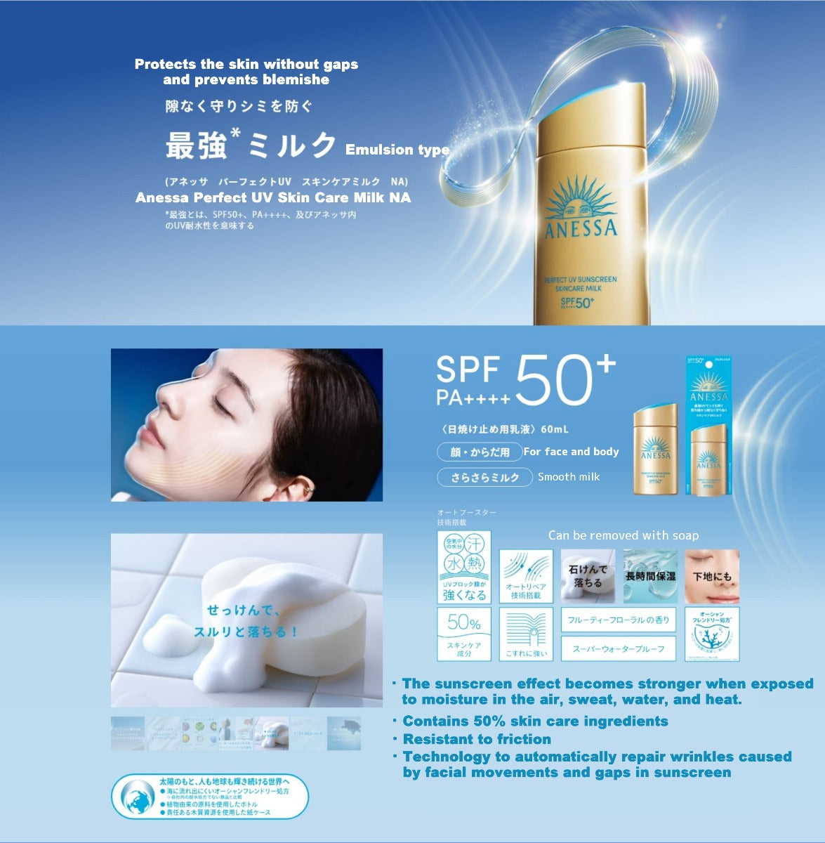 ANESSA PERFECT UV SKINCARE MILK NA SPF50+ PA++++ - 60 ML