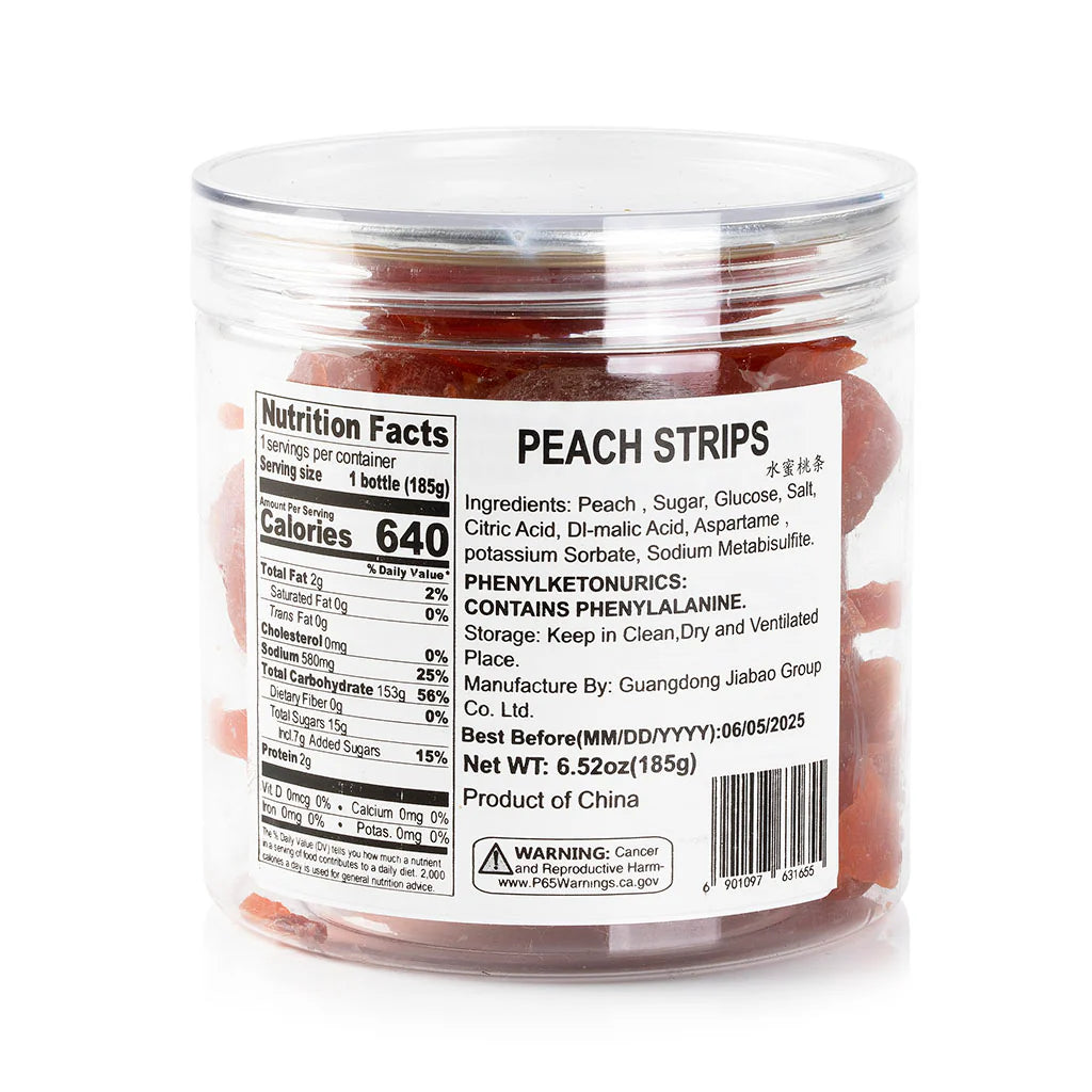 佳宝 JIABAO PRESERVED HONEY PEACH STRIPS 185 G