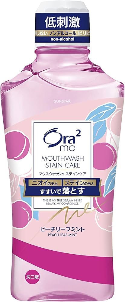 ORA2 MOUTHWASH STAIN CARE PEACH LEAF MINT 460 ML