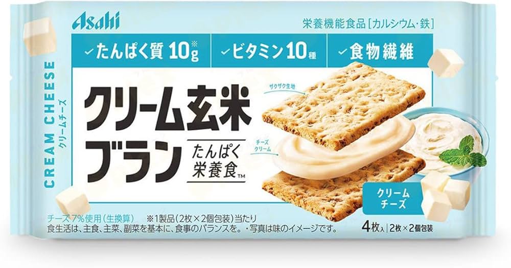ASAHI CREAM GENMAI BRAN PLUS BAR - CREAM CHEESE 72 G