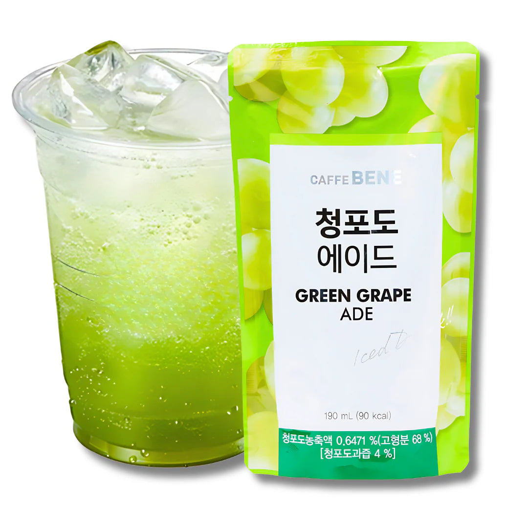 CAFFE BENE GREEN GRAPE ADE POUCH 190 ML
