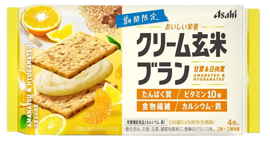 ASAHI CREAM GENMAI BRAN BAR - SUMMER ORANGE & LEMON 72 G