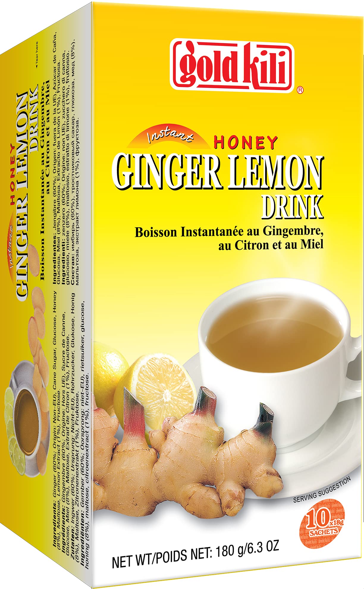 GOLD KILI INSTANT GINGER LEMON DRINK 10*18G