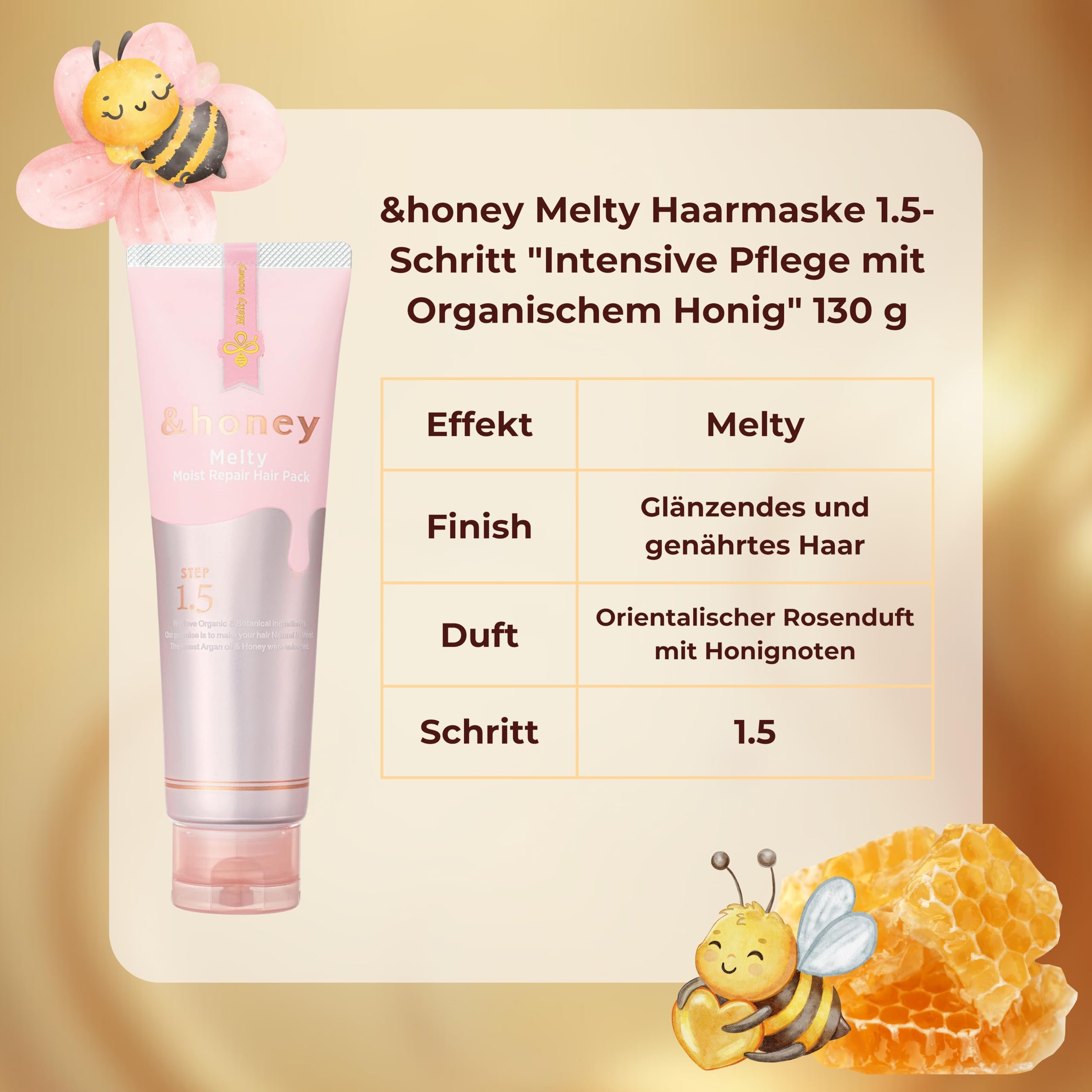 & HONEY MELTY MOIST MOISTURE REPAIR HAIR PACK 130G