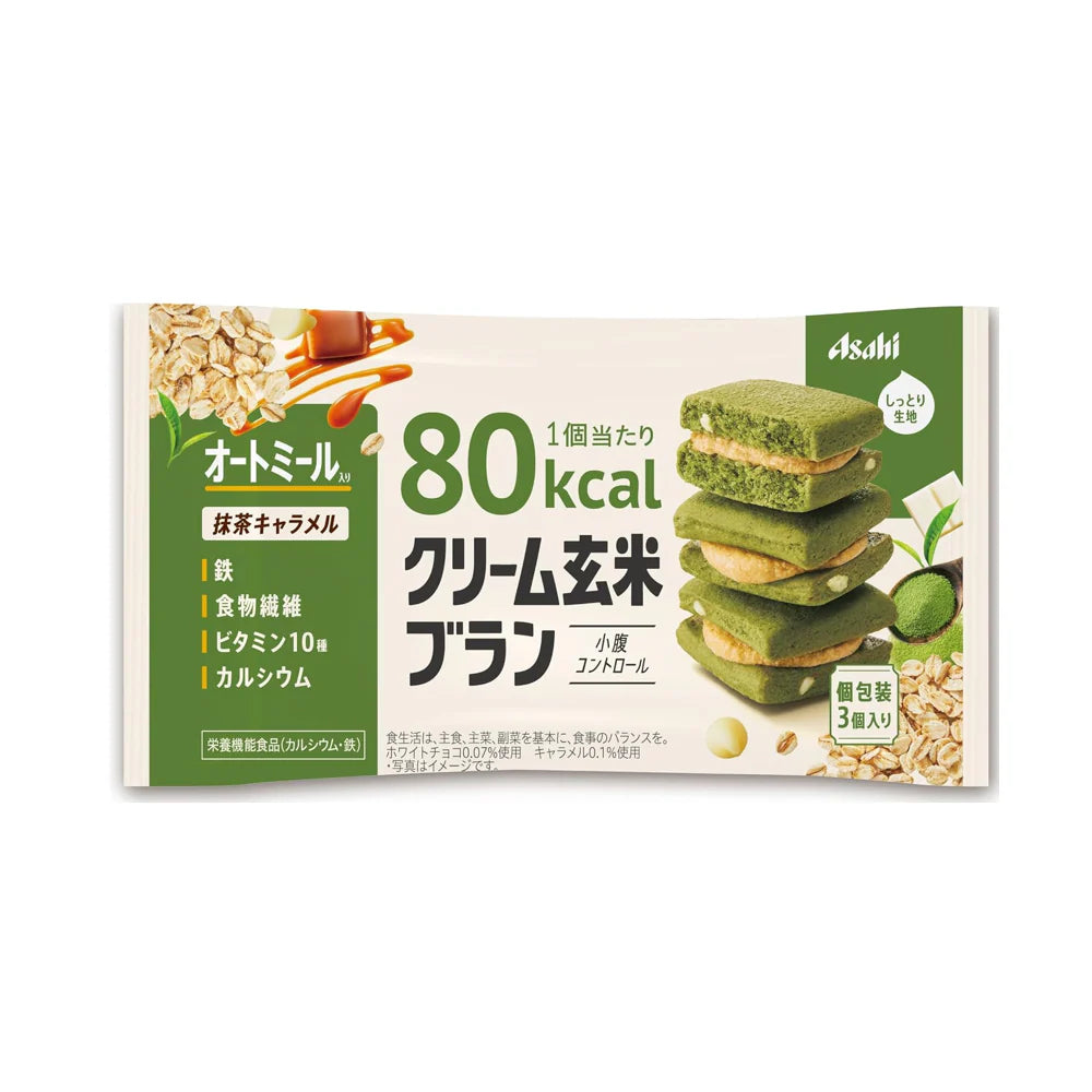 ASAHI CREAM GENMAI BRAN 80 KCAL BAR - MATCHA CARAMEL 54 G