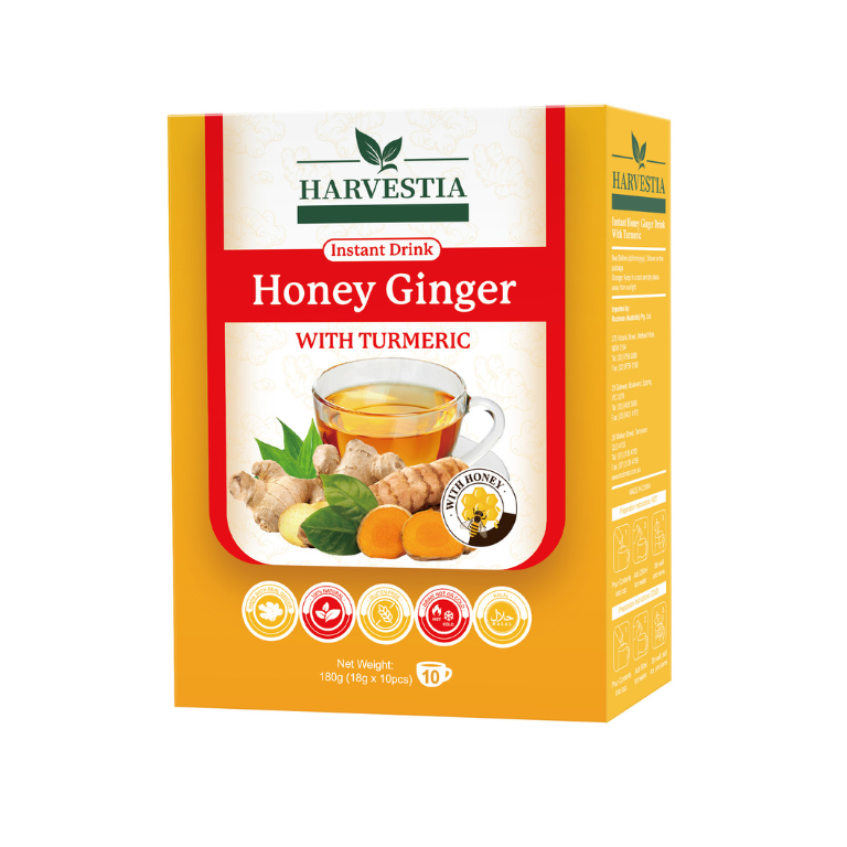 HARVESTIA INSTANT DRINK HONEY GINGER WITH TURMERIC - 18G*10