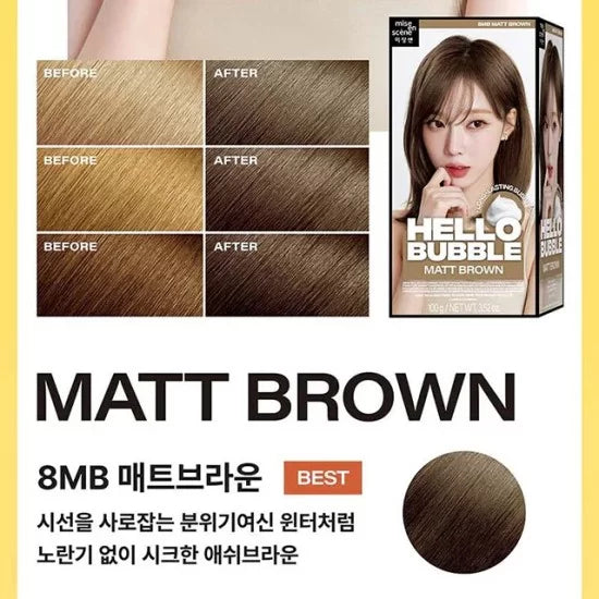 MISE EN SCÈNE HELLO BUBBLE FOAM HAIR COLOUR - 8MB MATT BROWN 100 G