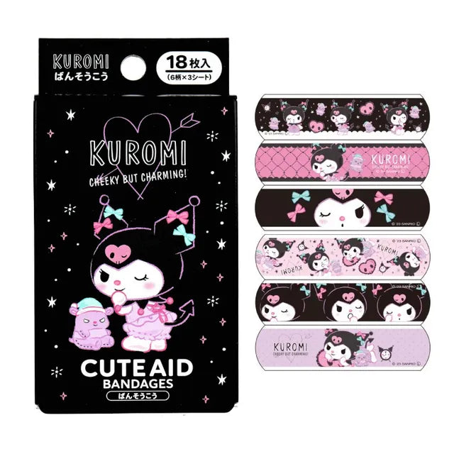 SANRIO CUTE AID BANDAGES - KUROMI (18 PIECES)