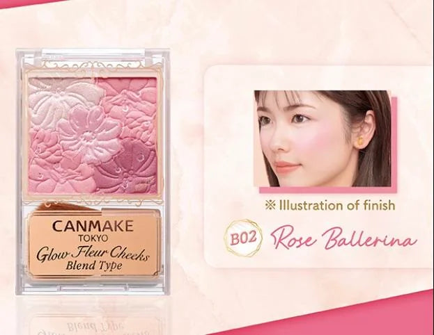 CANMAKE GLOW FLEUR CHEEKS BLEND BLUSH - B02 ROSE BALLERINA