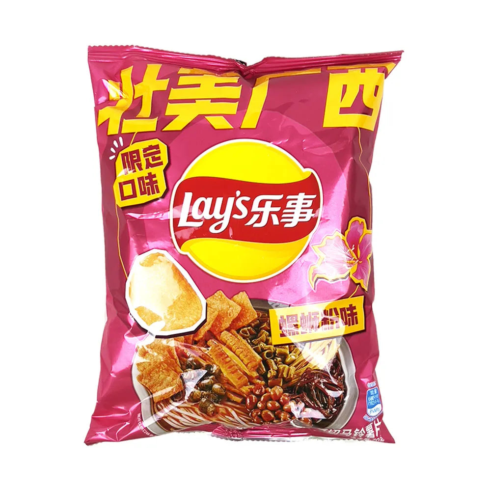 LAY'S CHIPS LIUZHOU SNAIL RICE NOODLE FLAVOURED POTATO CHIPS 70 G