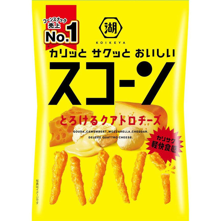 KOIKEYA SCONE MELTY QUATTRO CHEESE CORN CHIPS 73 G — Premium Co Groceries