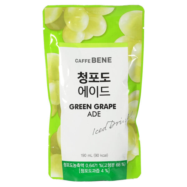 CAFFE BENE GREEN GRAPE ADE POUCH 190 ML
