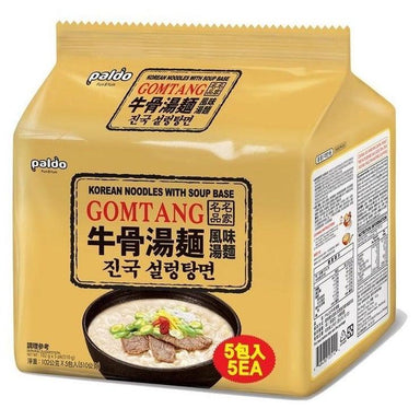 PALDO GOMTANG KOREAN NOODLES WITH SOUP BASE 102 G * 5 - Premium Co  Groceries 