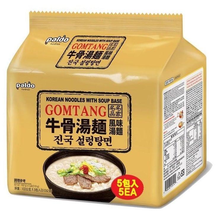 PALDO GOMTANG KOREAN NOODLES WITH SOUP BASE 102 G * 5 - Premium Co  Groceries 