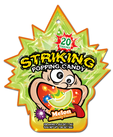 STRIKING POPPING CANDY MELON FLAVOUR 1.5G*20 PUNCHES - Premium Co  Groceries 