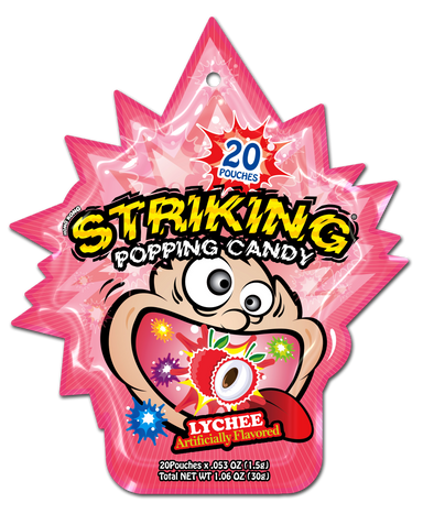 STRIKING POPPING CANDY LYCHEE FLAVOUR 1.5G*20 PUNCHES - Premium Co  Groceries 