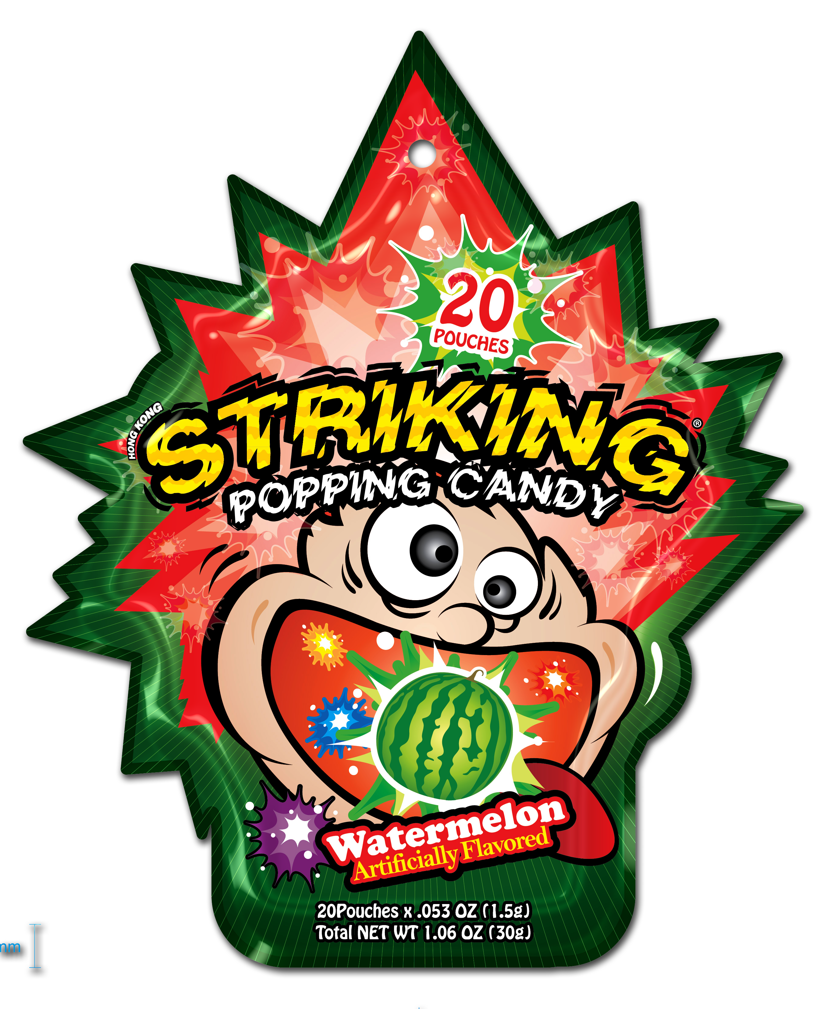STRIKING POPPING CANDY WATERMELON FLAVOUR 1.5G*20 PUNCHES - Premium Co  Groceries 