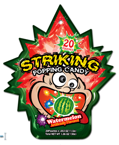 STRIKING POPPING CANDY WATERMELON FLAVOUR 1.5G*20 PUNCHES - Premium Co  Groceries 