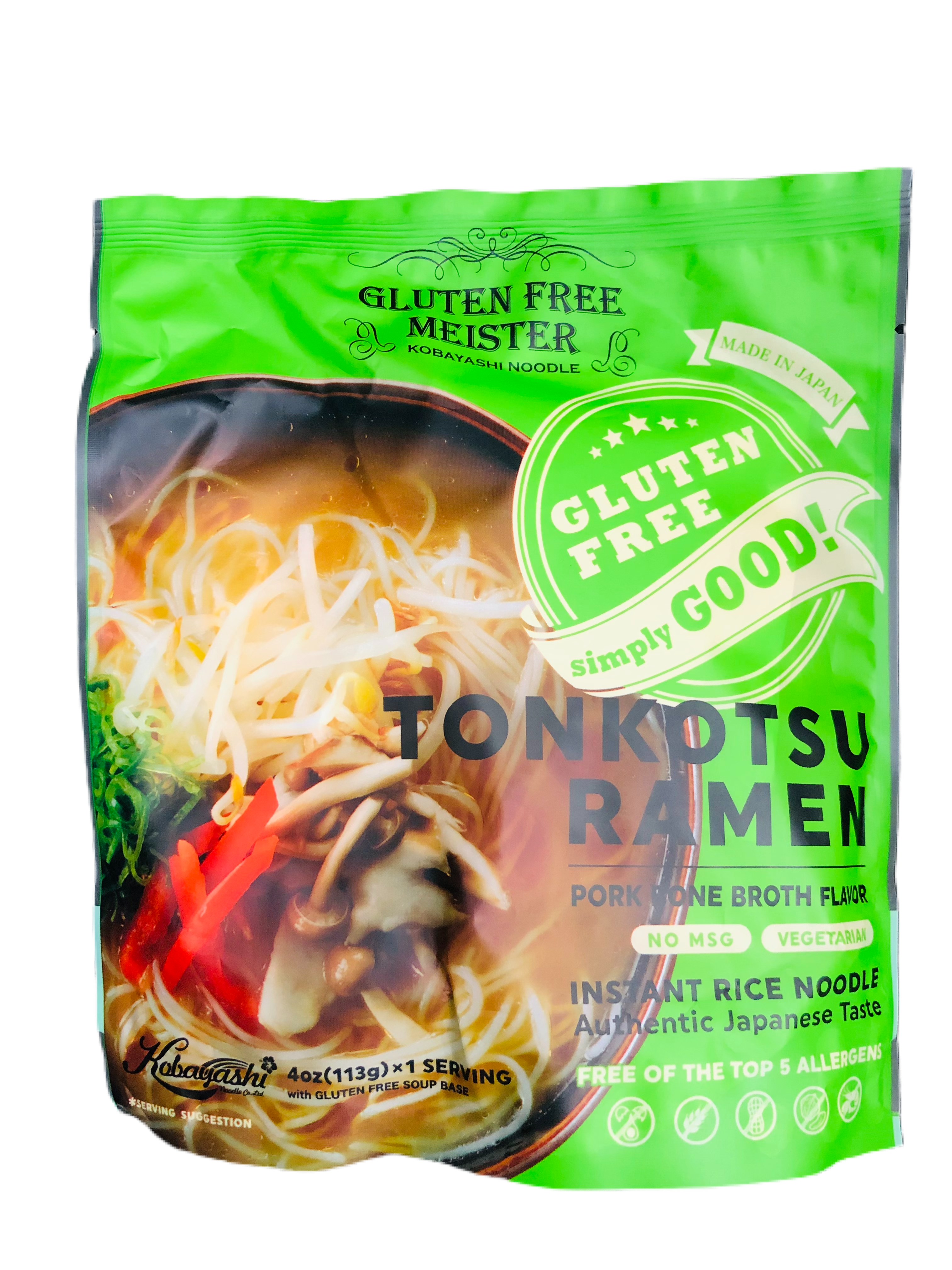 GLUTEN FREE MEISTER TONKOTSU RAMEN (KOBAYASHI SEIMEN) 113 G - Premium Co  Groceries 