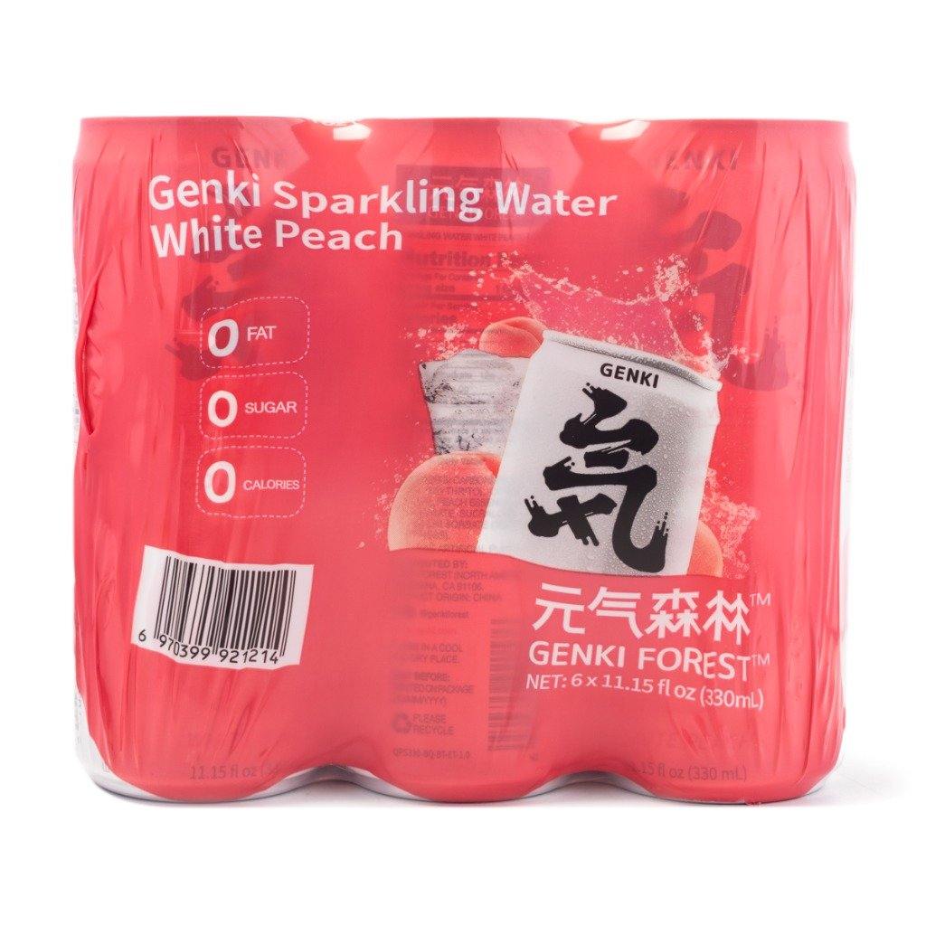 GENKI FOREST SPARKLING WATER WHITE PEACH FLAVOR 330 ML*6 - Premium Co  Groceries 