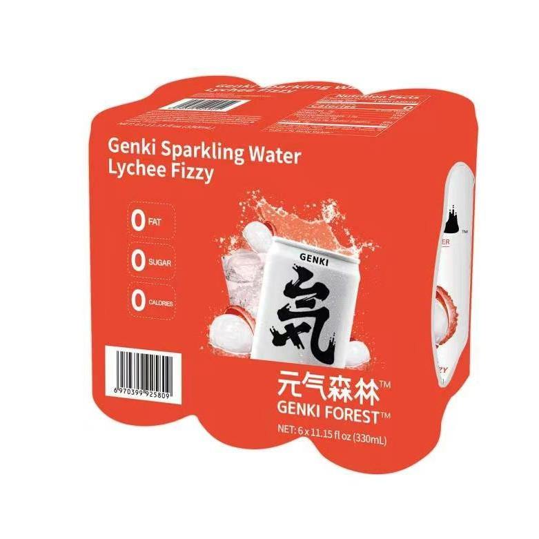 GENKI FOREST SPARKLING WATER LYCHEE FIZZY FLAVOR 330 ML*6 - Premium Co  Groceries 