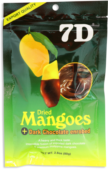 7D DRIED MANGO WITH DARK CHOCOLATE ENROBED 80 G - Premium Co  Groceries 