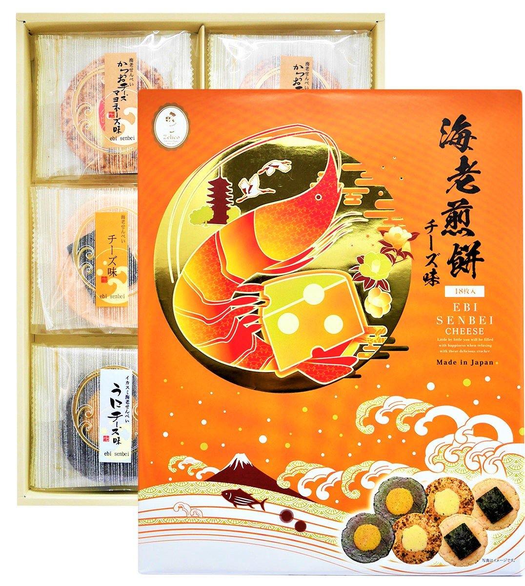 EIKODO EBI SENBEI CHEESE TASTE 18 PCS - Premium Co.  Groceries 