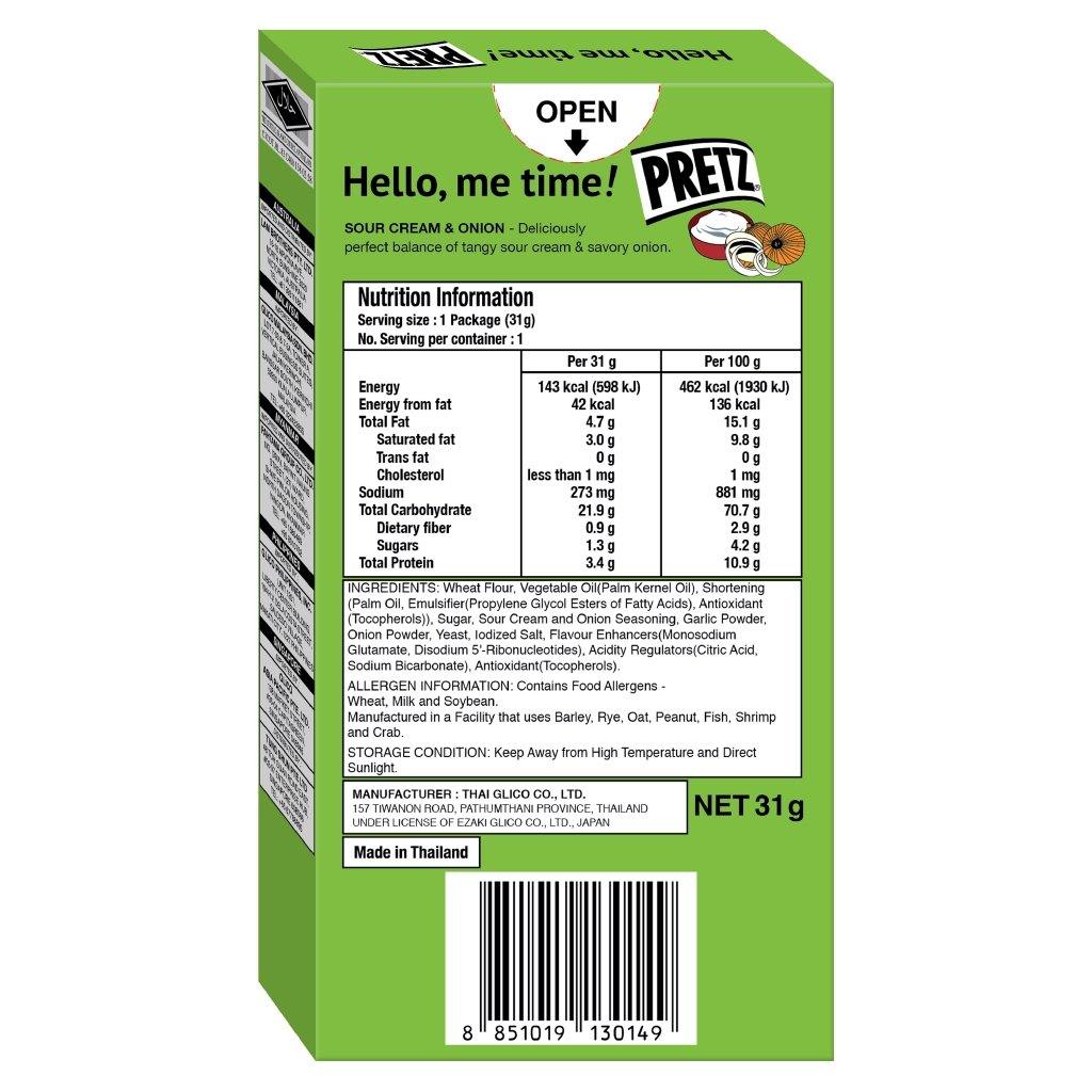 GLICO PRETZ SOUR CREAM AND ONION FLAVOUR 31 G - Premium Co.  Groceries 