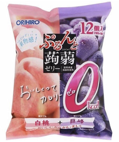 ORIHIRO PACKET KONNYAKU JELLY PEACH AND GRAPE 240 G - Premium Co.  Groceries 