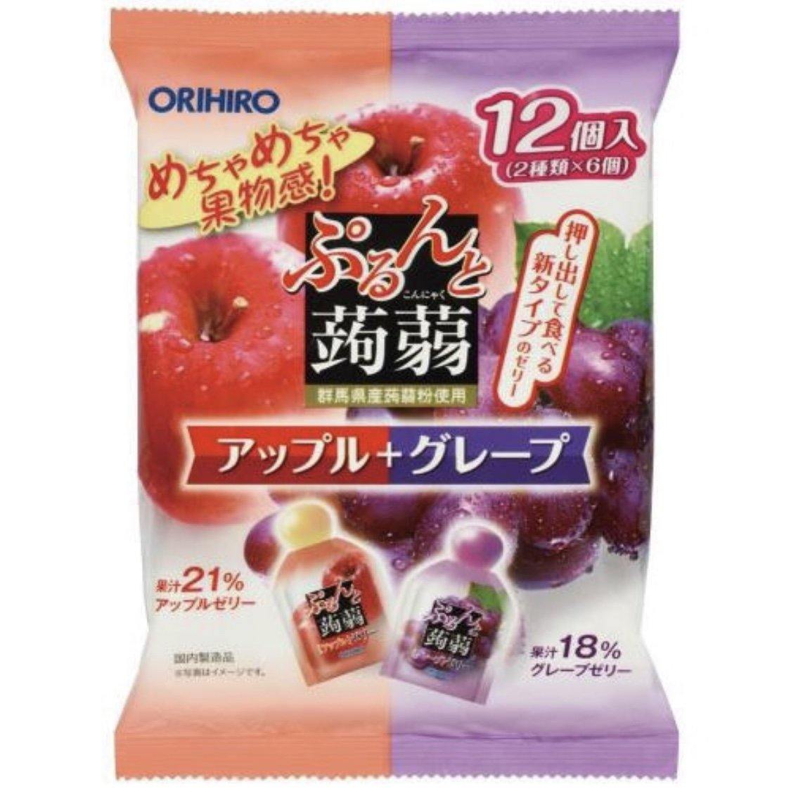 ORIHIRO PACKET KONNYAKU JELLY APPLE AND GRAPE 240 G - Premium Co.  Groceries 