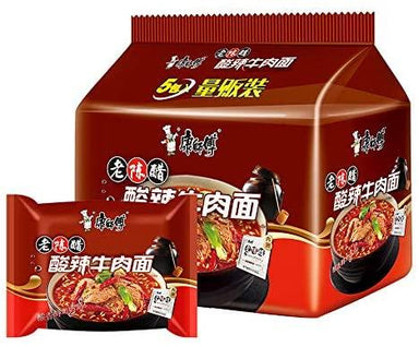 KANG SHI FU VINEGAR SOUR & SPICY BEEF NOODLES 5 * 107 G - Premium Co  Groceries 