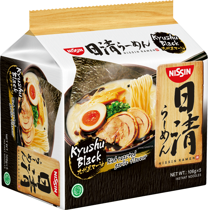 NISSIN JAPANESE RAMEN KYUSHU BLACK 126 G * 5 - Premium Co.  Groceries 