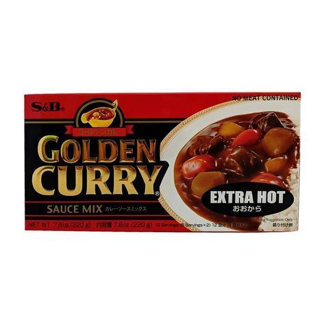 S&B GOLDEN CURRY JAPANESE CURRY MIX EXTRA HOT 220 G - Premium Co  Groceries 