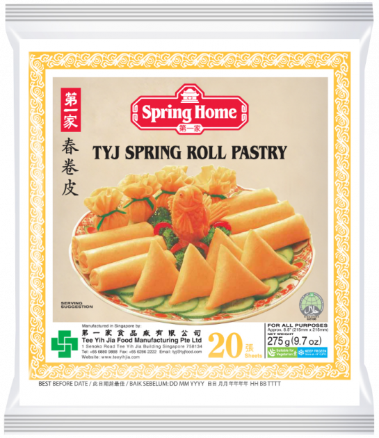TYJ SPRING ROLL PASTRY 8.5'' (20 SHEETS) 275 G - Premium Co.  Groceries 