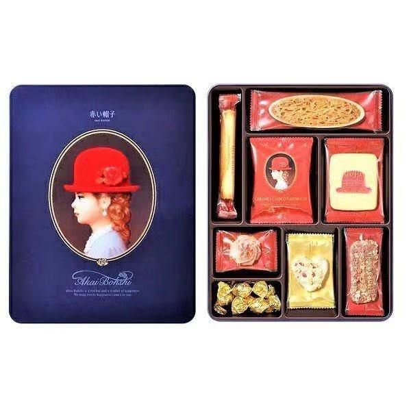 AKAI BOHSHI RED HAT BLUE BOX ASSORTED COOKIES 20PCS - Premium Co  Groceries 