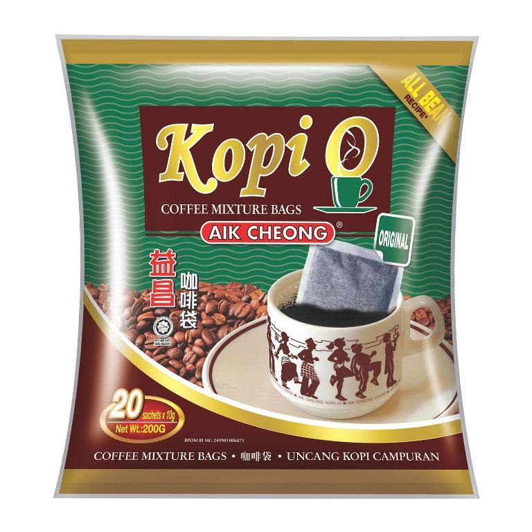 AIK CHEONG ORIGINAL KOPI O COFFEE MIXTURE BAGES 200 G - Premium Co  Groceries 