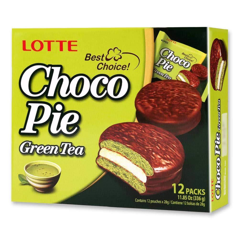 LOTTE CHOCO PIE GREEN TEA 336 G - Premium Co  Groceries 