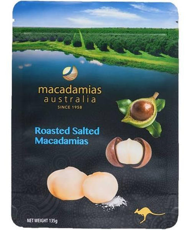 MACADAMIAS AUSTRALIA DRY ROASTED AND SALTED MACADAMIAS 135 G - Premium Co  Groceries 