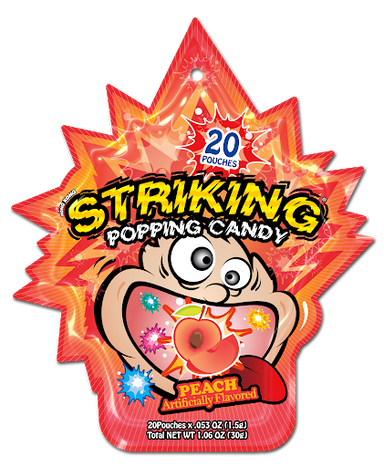 STRIKING POPPING CANDY PEACH FLAVOUR 1.5G*20 PUNCHES - Premium Co  Groceries 