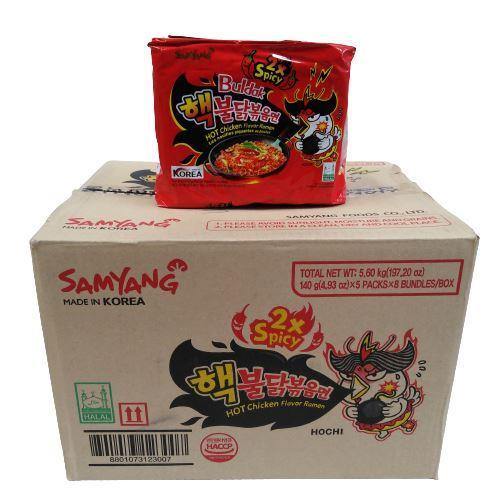 SAMYANG 2x MORE HOT SPICY CHICKEN FLAVOUR RAMEN BOX SALE 5 PACK 140 G 8X - Premium Co  Groceries 
